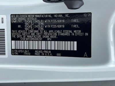2021 Toyota Sienna Platinum 7 Passenger