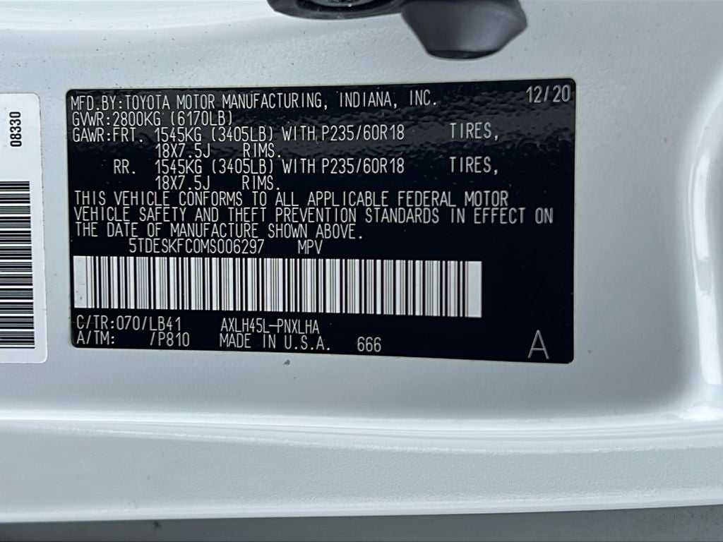 2021 Toyota Sienna Platinum 7 Passenger