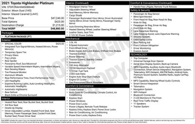 2021 Toyota HIGHLANDER Platinum