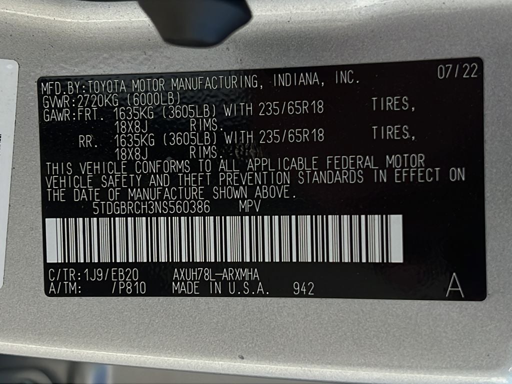2022 Toyota Highlander Hybrid XLE