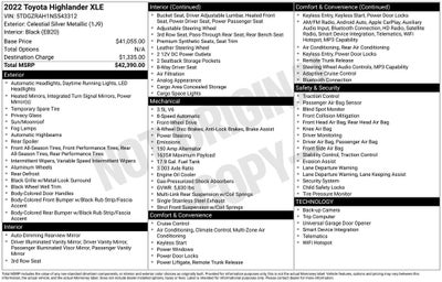2022 Toyota HIGHLANDER XLE