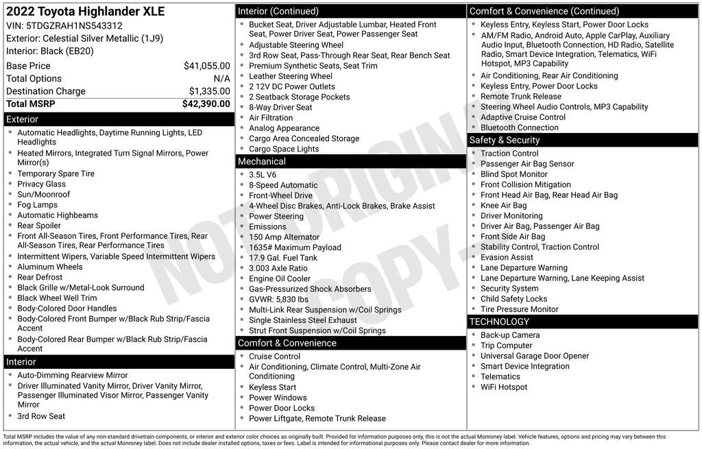2022 Toyota HIGHLANDER XLE
