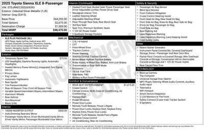 2025 Toyota Sienna XLE 8 Passenger
