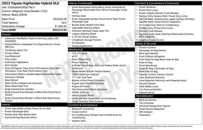 2023 Toyota HIGHLANDER HYBRD XLE