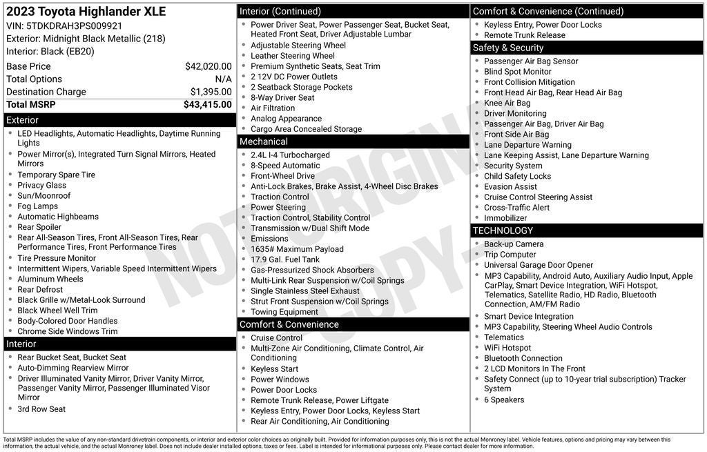 2023 Toyota Highlander XLE
