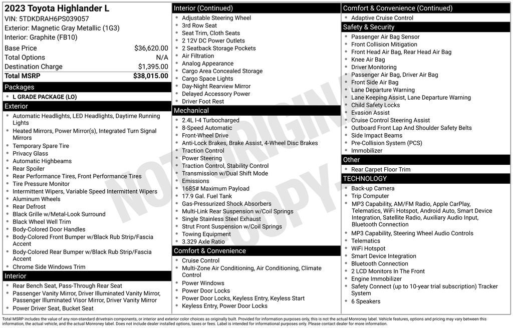 2023 Toyota Highlander L