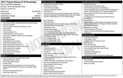 2017 Toyota Sienna LE 8 Passenger