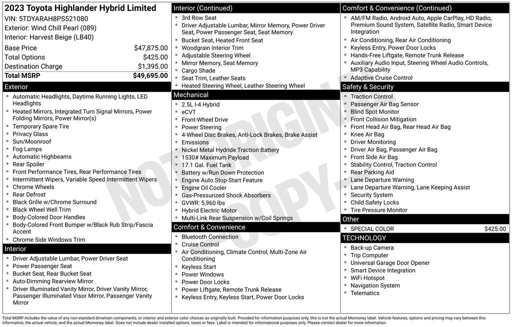 2023 Toyota Highlander Hybrid Limited