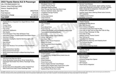 2022 Toyota Sienna XLE 8 Passenger