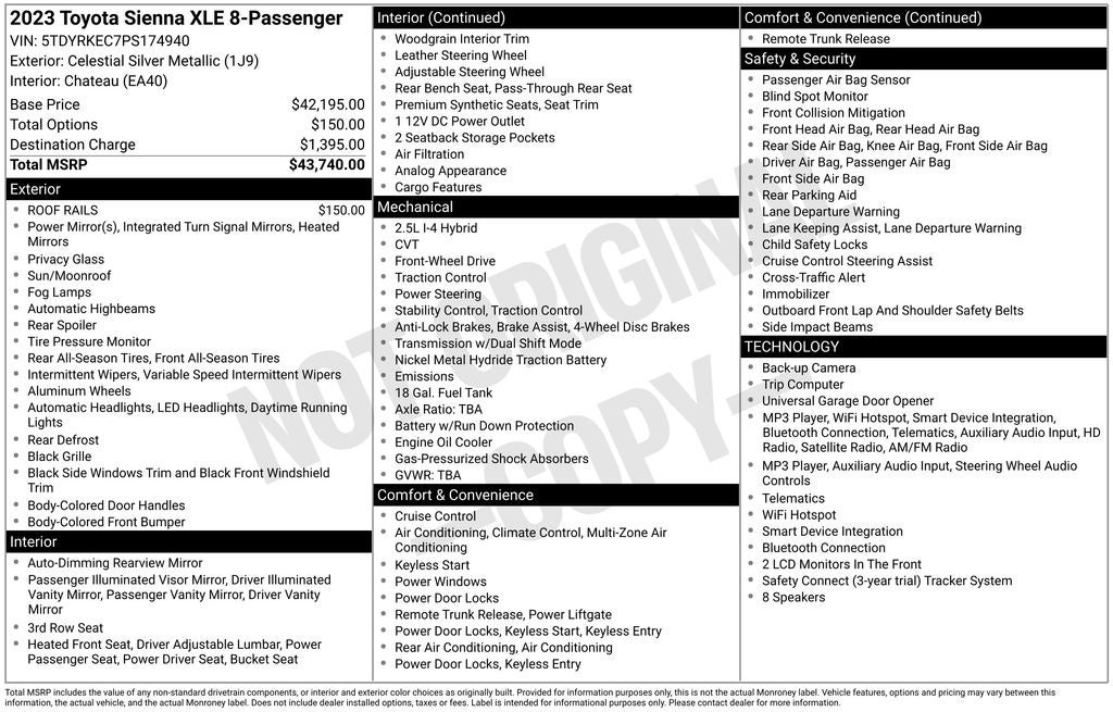 2023 Toyota Sienna XLE 8 Passenger
