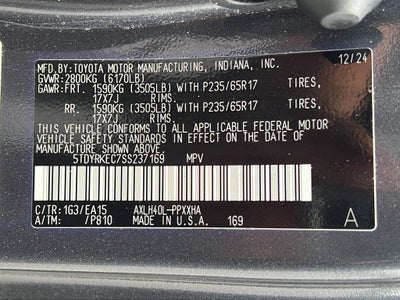 2025 Toyota SIENNA XLE XLE 8 Passenger