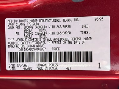 2025 Toyota TUNDRA 4X2 Limited