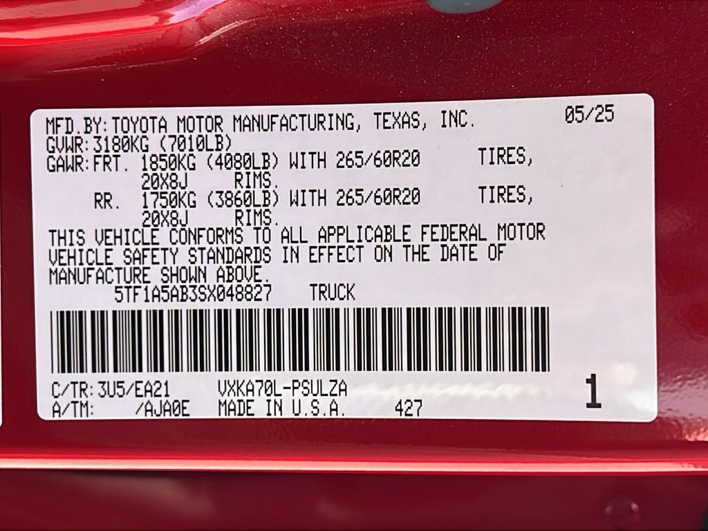 2025 Toyota TUNDRA 4X2 Limited