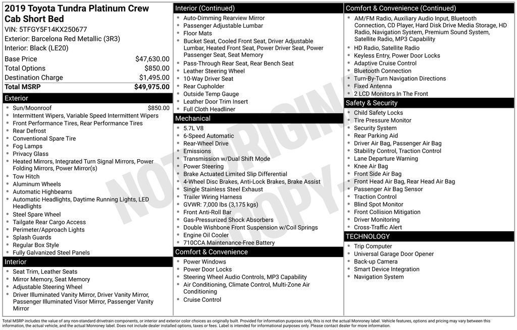 2019 Toyota Tundra Platinum