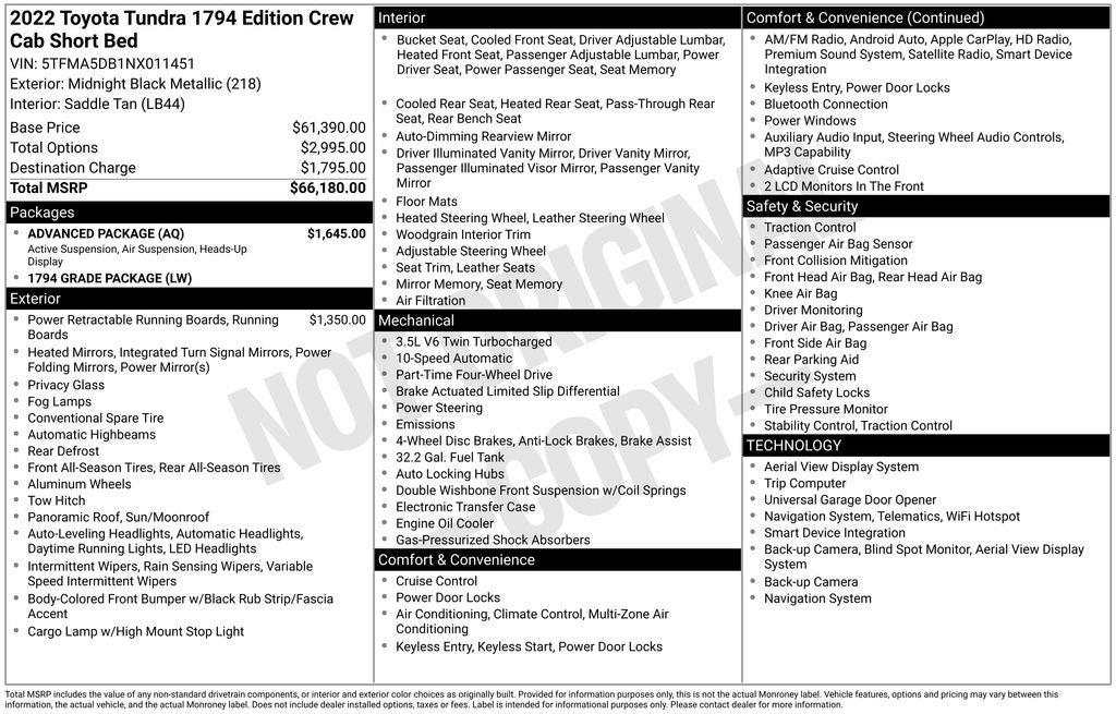 2022 Toyota TUNDRA 4X4 1794