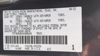 2022 Toyota Tundra Platinum