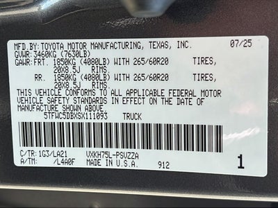2025 Toyota Tundra i-FORCE MAX Platinum