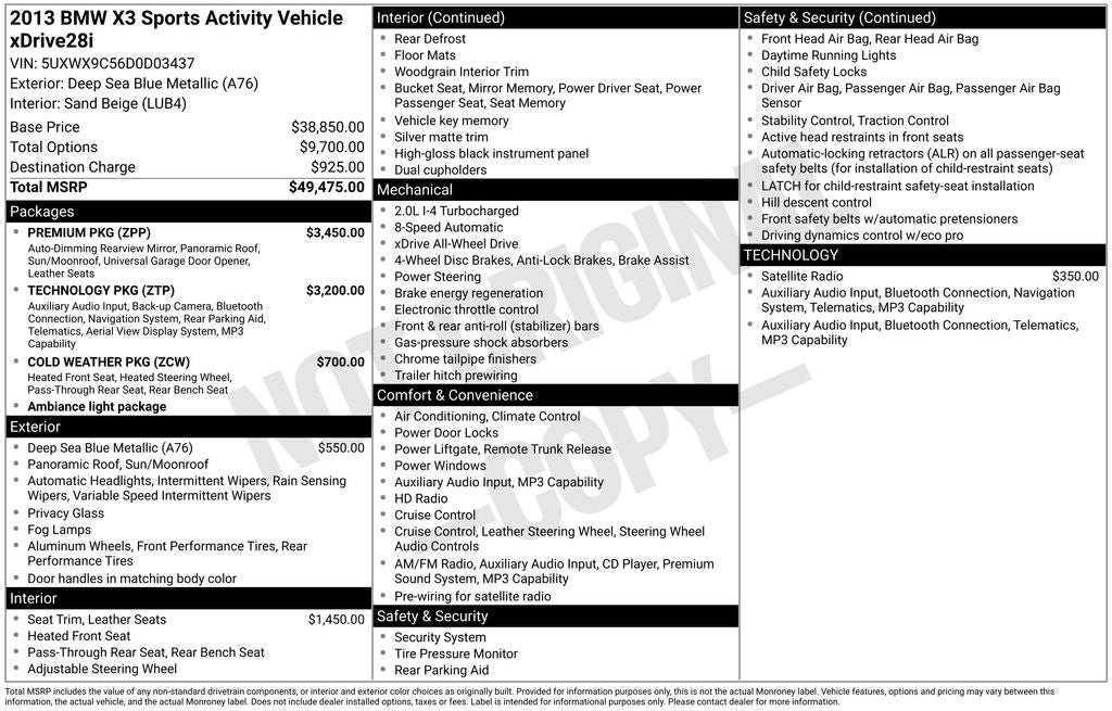 2013 BMW X3 xDrive28i