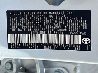 2024 Toyota COROLLA LE