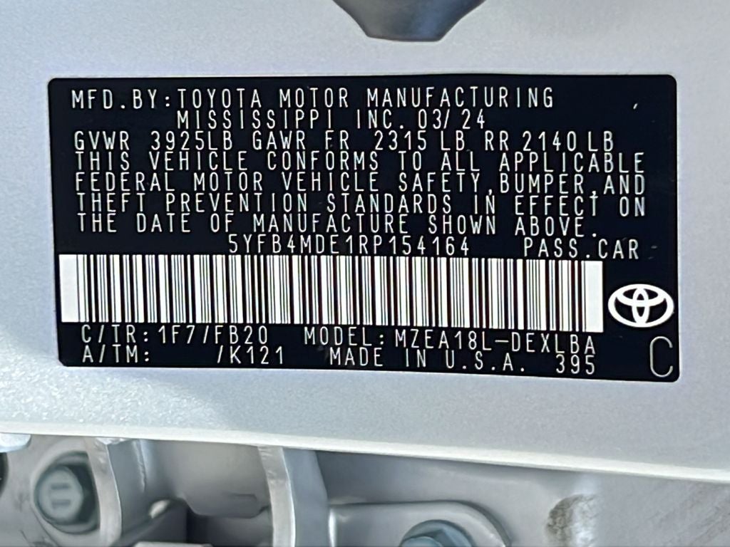 2024 Toyota COROLLA LE