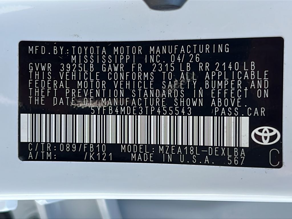 2026 Toyota Corolla LE