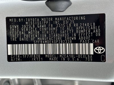 2025 Toyota COROLLA LE