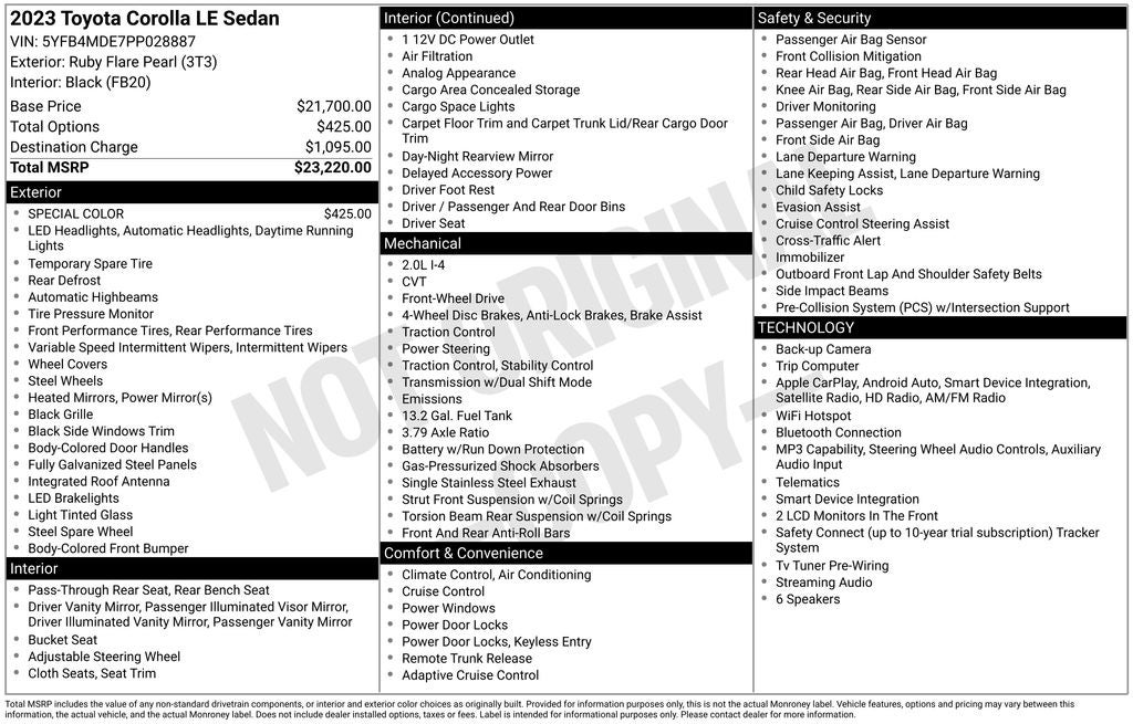 2023 Toyota Corolla LE