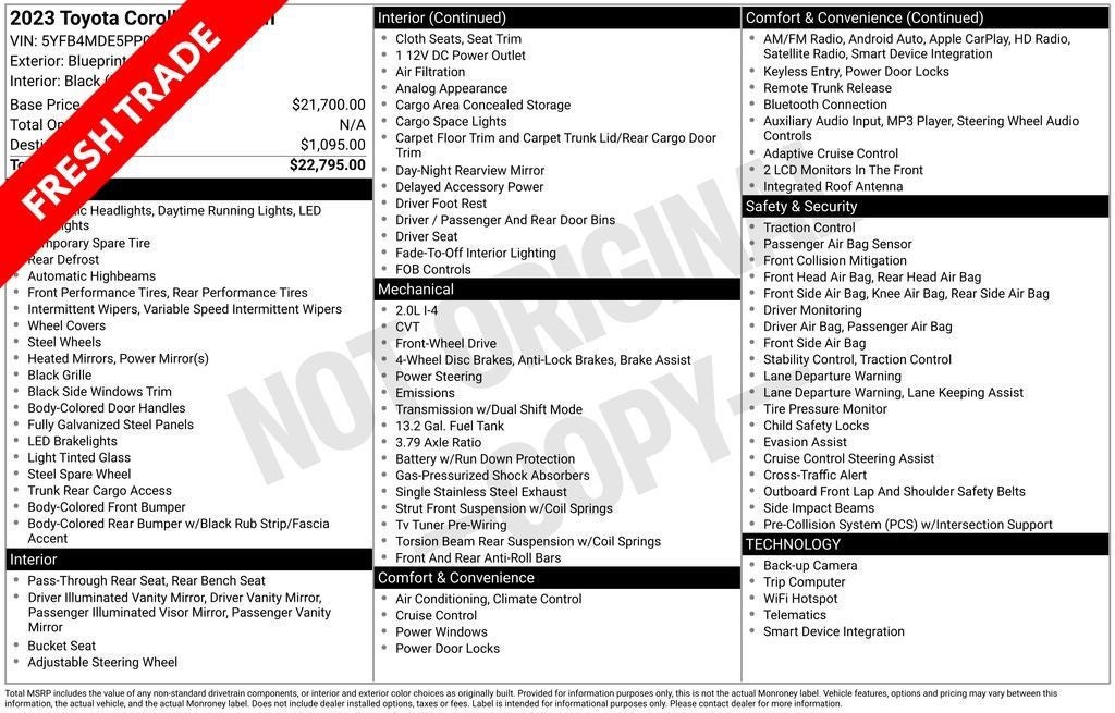 2023 Toyota COROLLA LE