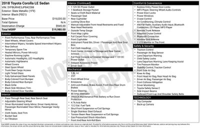 2018 Toyota COROLLA LE