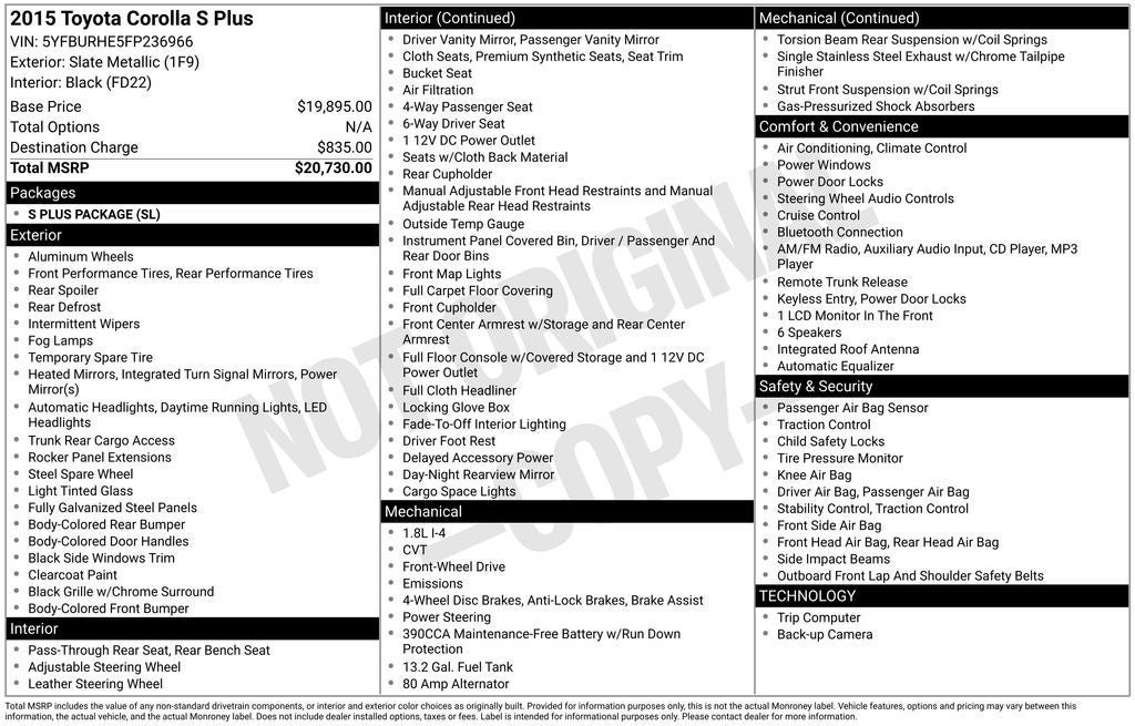 2015 Toyota Corolla S