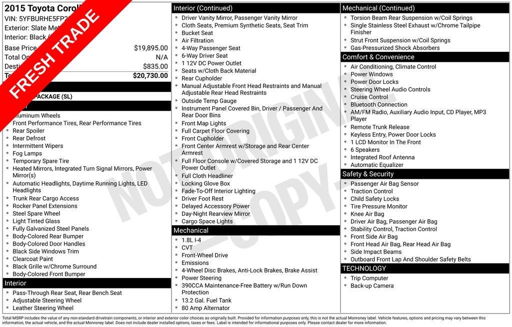 2015 Toyota Corolla S