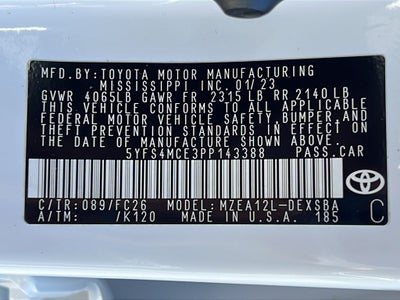 2023 Toyota COROLLA SE