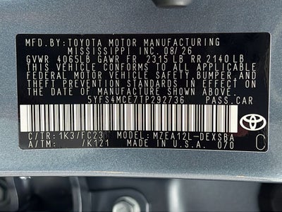2026 Toyota Corolla SE