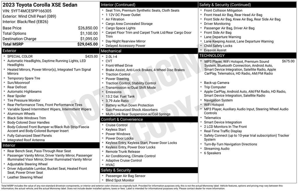 2023 Toyota Corolla XSE