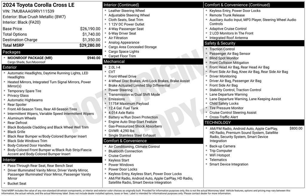 2024 Toyota Corolla Cross LE