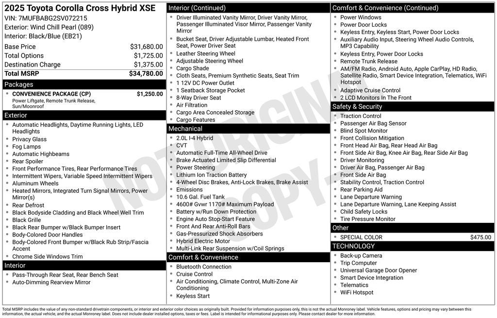 2025 Toyota Corolla Cross Hybrid Hybrid XSE