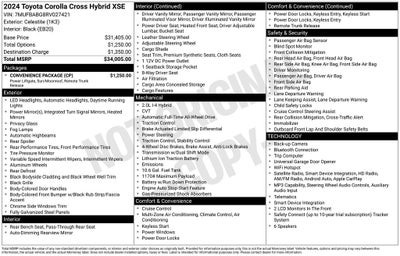 2024 Toyota Corolla Cross Hybrid XSE