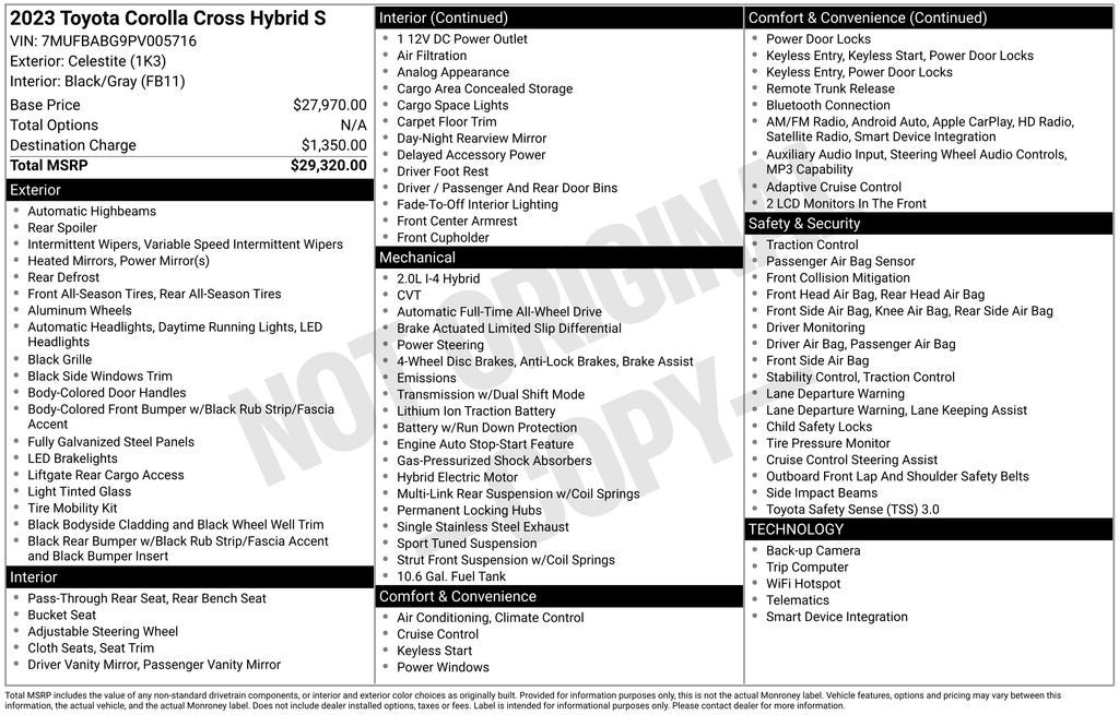 2023 Toyota Corolla Cross Hybrid Hybrid S