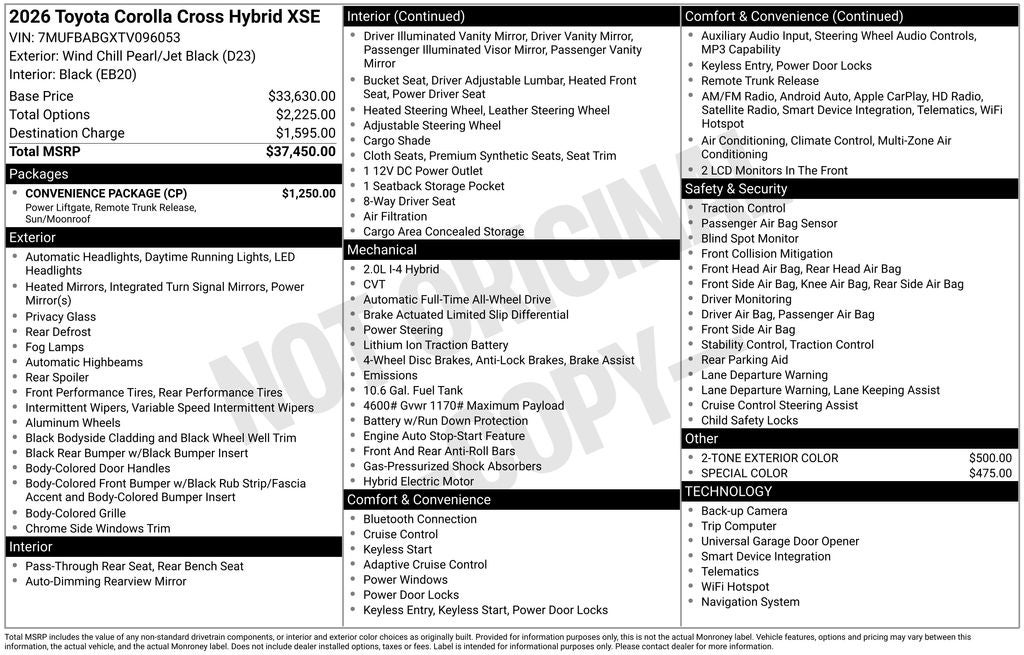 2026 Toyota Corolla Cross Hybrid Hybrid XSE