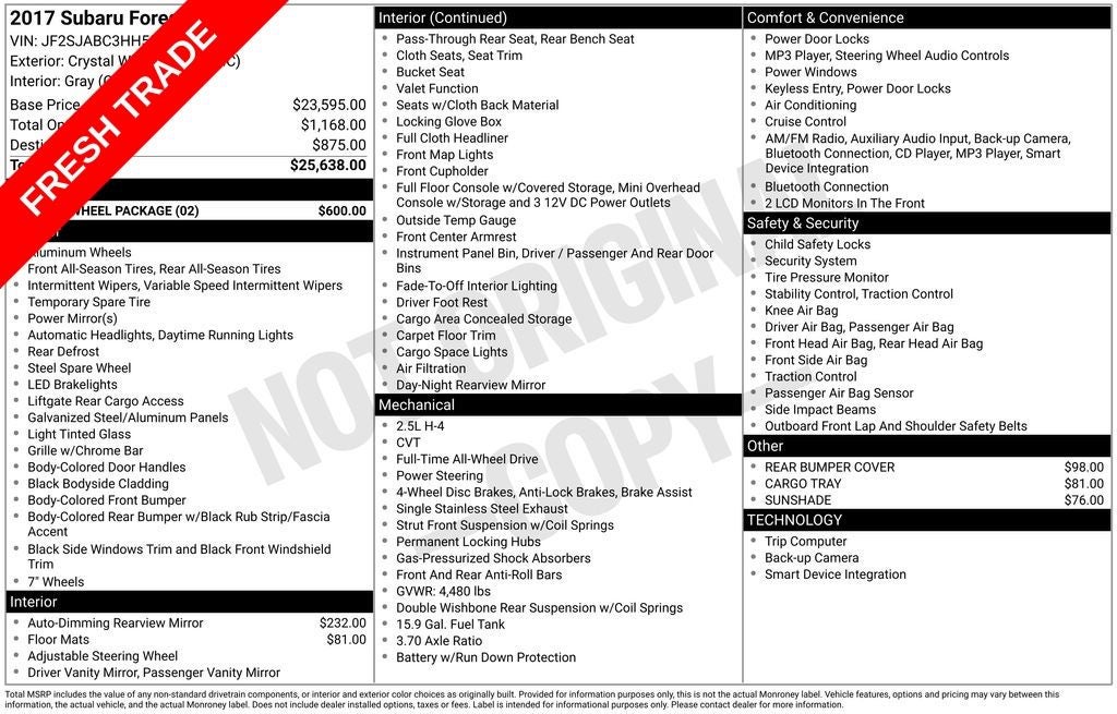 2017 Subaru Forester 2.5i