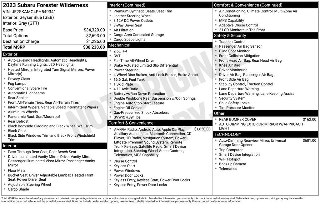 2023 Subaru Forester Wilderness