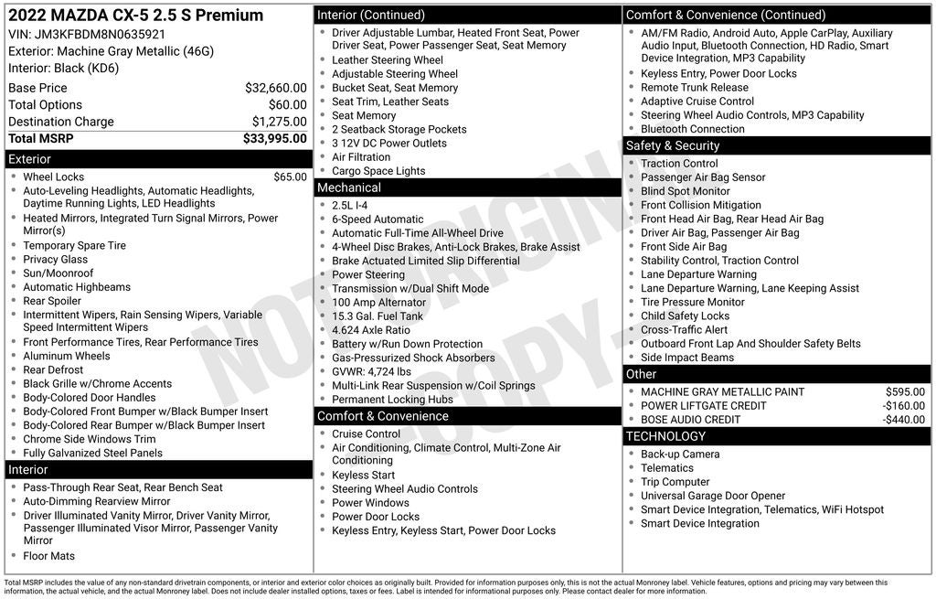 2022 Mazda Mazda CX-5 2.5 S Premium Package