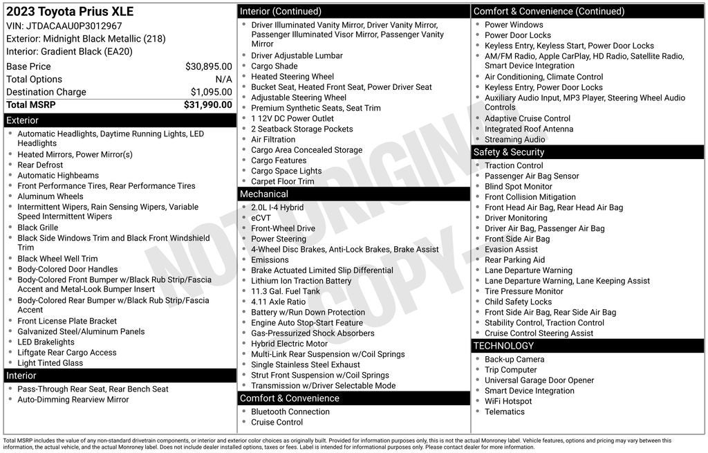2023 Toyota Prius XLE