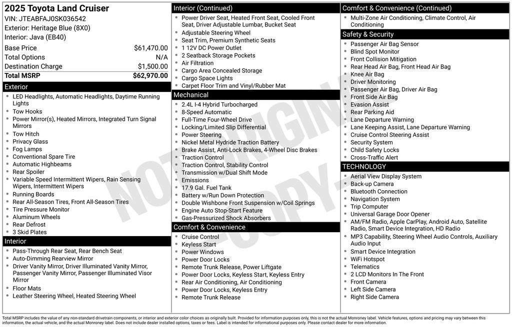 2025 Toyota Land Cruiser Base
