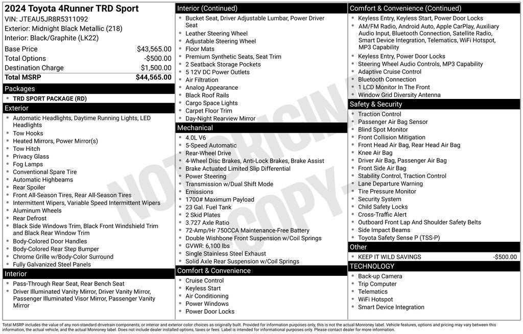 2024 Toyota 4Runner TRD Sport