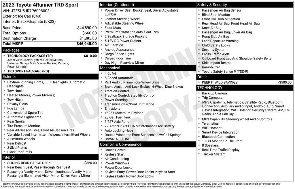 2023 Toyota 4Runner TRD Sport