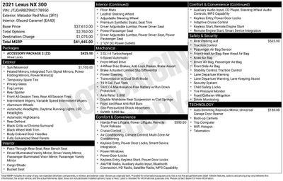 2021 Lexus NX 300 300 Base