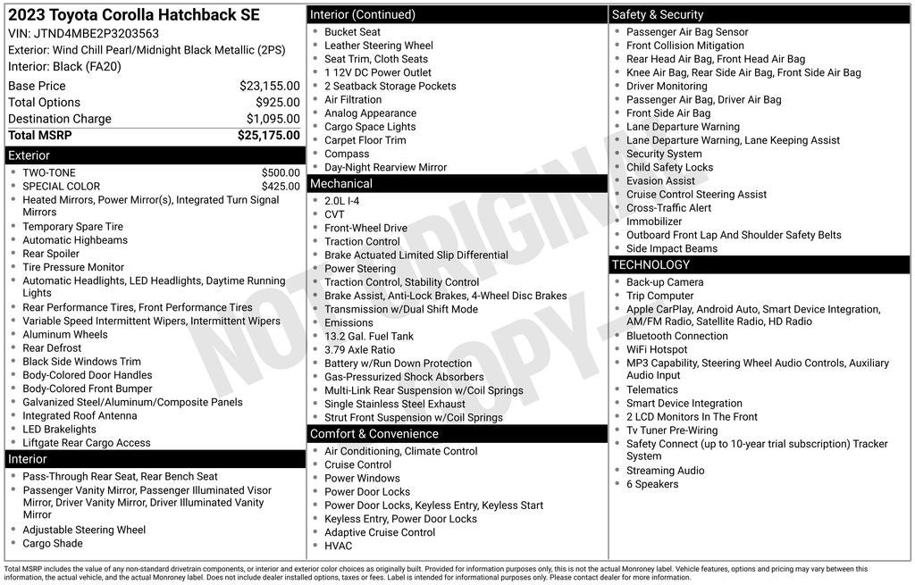 2023 Toyota Corolla Hatchback SE