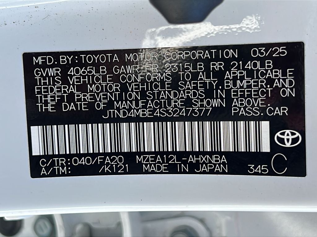 2025 Toyota Corolla Hatchback SE