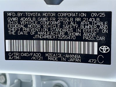 2026 Toyota COROLLA HATCHBACK SE
